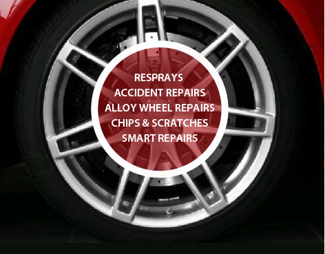 resprays, accident repairs, alloy wheel repairs, chips and scratches, smart repairs